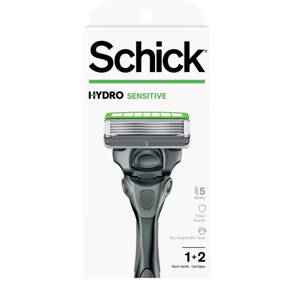 Schick Hydro 5-Blade Razor Sensitive Skin Men’s Skin Comfort Shaver- 2 Cartridge - Picture 1 of 7